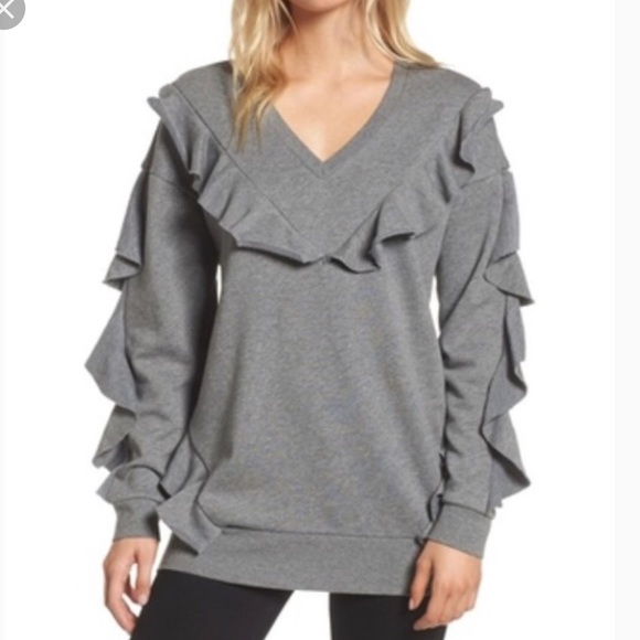 Chelsea28 Tops - Chelsea28 Ruffle Sweatshirt , size large , NWOT